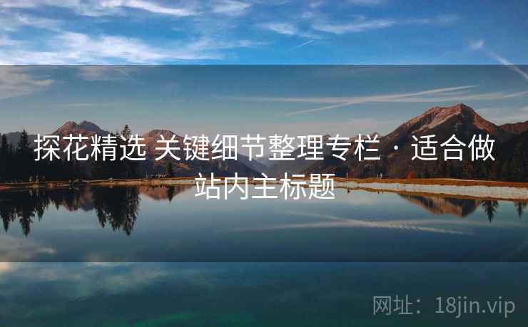 探花精选 关键细节整理专栏 · 适合做站内主标题 探花精选 关键细节整理专栏 · 适合做站内主标题